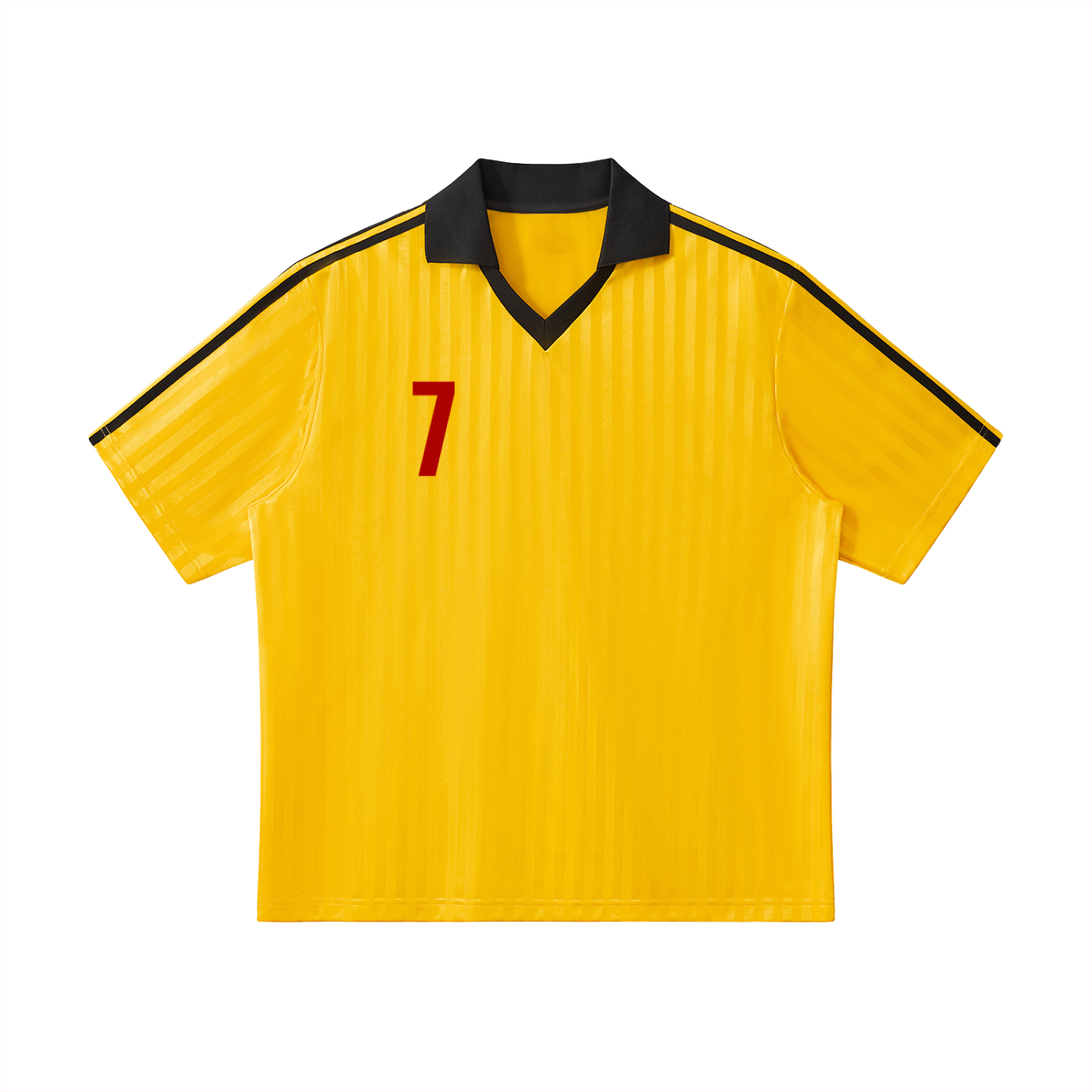 Contrast Collar Striped Soccer Jersey