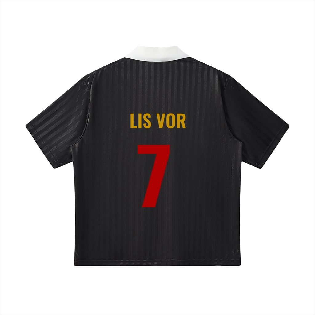 Contrast Collar Striped Soccer Jersey