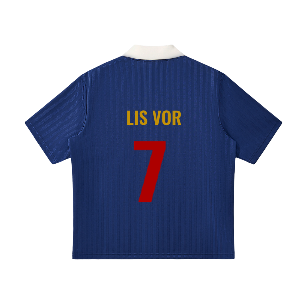 Contrast Collar Striped Soccer Jersey