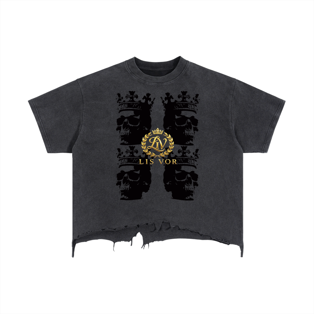 Vintage Wash Boxy Distressed Hem T-Shirt
