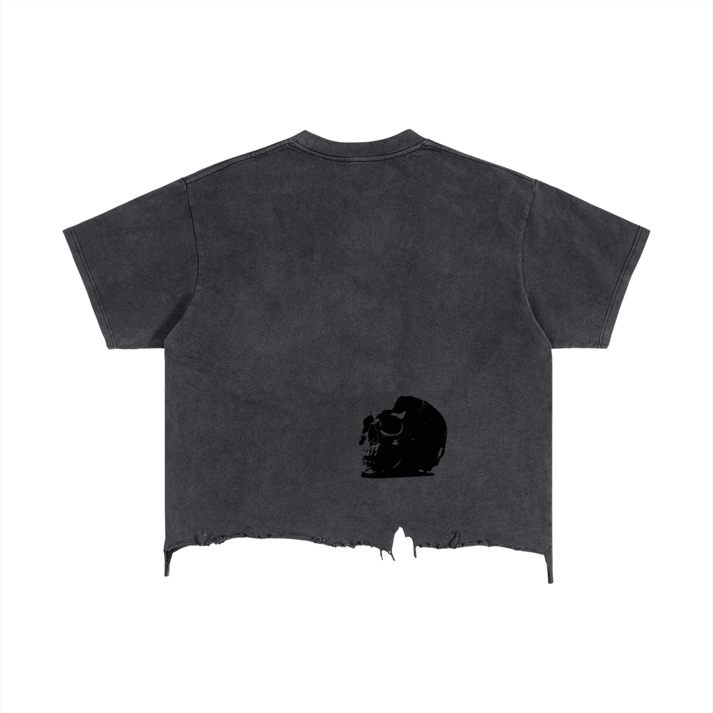 Vintage Wash Boxy Distressed Hem T-Shirt